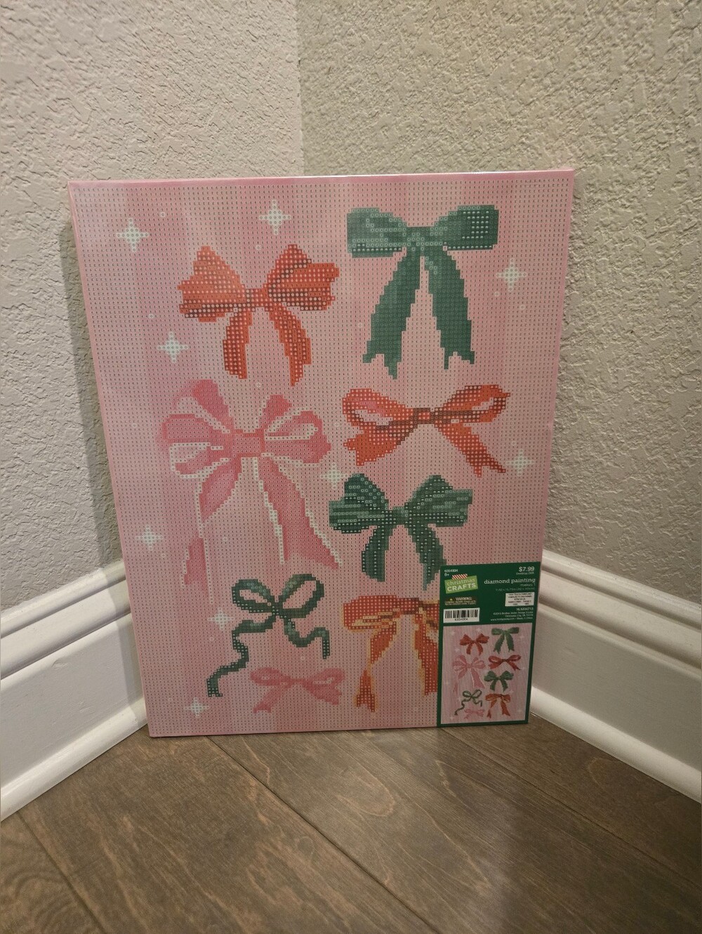 Diamond Art Full Kit, Mounted Canvas Diamond Painting, Bows, New